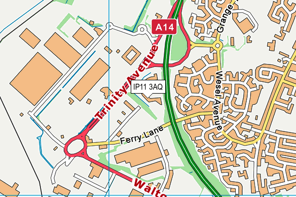 IP11 3AQ map - OS VectorMap District (Ordnance Survey) IP11 3AQ map - OS VectorMap District (Ordnance Survey)