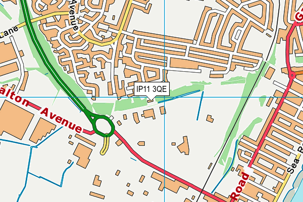 IP11 3QE map - OS VectorMap District (Ordnance Survey) IP11 3QE map - OS VectorMap District (Ordnance Survey)