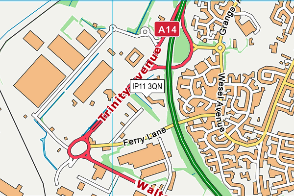IP11 3QN map - OS VectorMap District (Ordnance Survey) IP11 3QN map - OS VectorMap District (Ordnance Survey)
