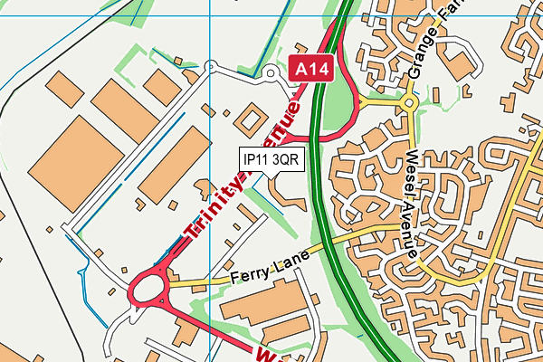 IP11 3QR map - OS VectorMap District (Ordnance Survey) IP11 3QR map - OS VectorMap District (Ordnance Survey)