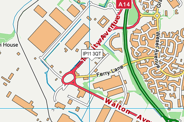 IP11 3QT map - OS VectorMap District (Ordnance Survey) IP11 3QT map - OS VectorMap District (Ordnance Survey)