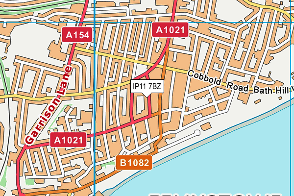 IP11 7BZ map - OS VectorMap District (Ordnance Survey) IP11 7BZ map - OS VectorMap District (Ordnance Survey)
