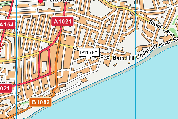 IP11 7EY map - OS VectorMap District (Ordnance Survey) IP11 7EY map - OS VectorMap District (Ordnance Survey)