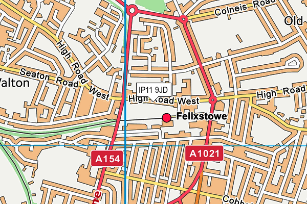 IP11 9JD map - OS VectorMap District (Ordnance Survey) IP11 9JD map - OS VectorMap District (Ordnance Survey)