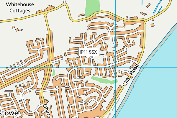 IP11 9SX map - OS VectorMap District (Ordnance Survey) IP11 9SX map - OS VectorMap District (Ordnance Survey)