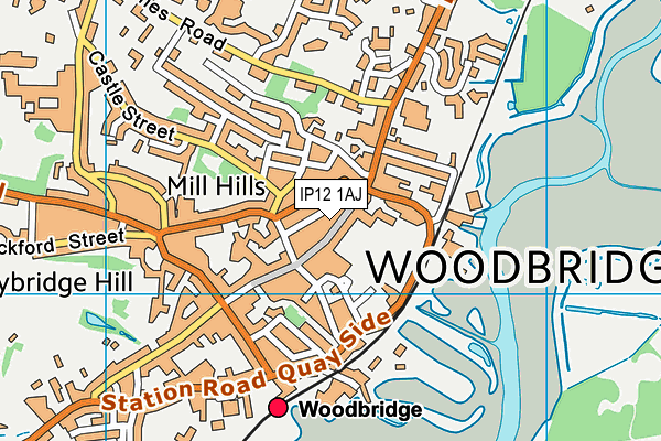 IP12 1AJ map - OS VectorMap District (Ordnance Survey) IP12 1AJ map - OS VectorMap District (Ordnance Survey)