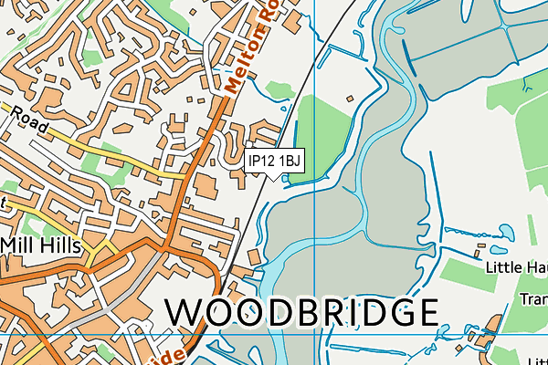 IP12 1BJ map - OS VectorMap District (Ordnance Survey) IP12 1BJ map - OS VectorMap District (Ordnance Survey)