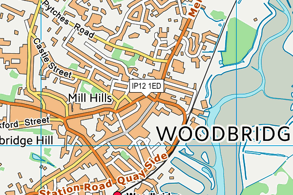 IP12 1ED map - OS VectorMap District (Ordnance Survey) IP12 1ED map - OS VectorMap District (Ordnance Survey)