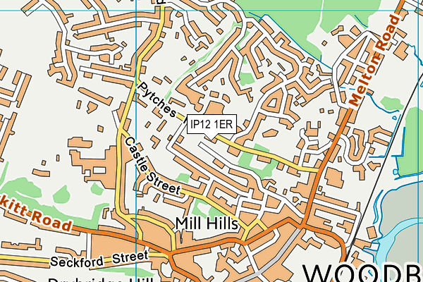 IP12 1ER map - OS VectorMap District (Ordnance Survey) IP12 1ER map - OS VectorMap District (Ordnance Survey)
