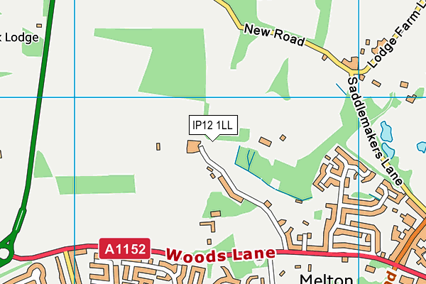 IP12 1LL map - OS VectorMap District (Ordnance Survey) IP12 1LL map - OS VectorMap District (Ordnance Survey)