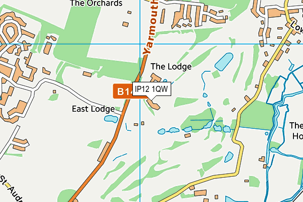 IP12 1QW map - OS VectorMap District (Ordnance Survey) IP12 1QW map - OS VectorMap District (Ordnance Survey)