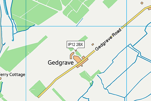 IP12 2BX map - OS VectorMap District (Ordnance Survey) IP12 2BX map - OS VectorMap District (Ordnance Survey)
