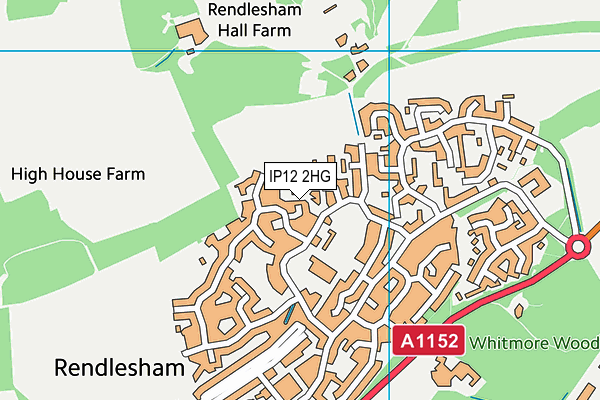 IP12 2HG map - OS VectorMap District (Ordnance Survey) IP12 2HG map - OS VectorMap District (Ordnance Survey)