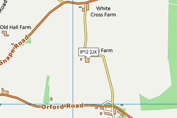IP12 2JX map - OS VectorMap District (Ordnance Survey) IP12 2JX map - OS VectorMap District (Ordnance Survey)