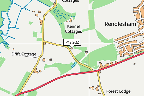 IP12 2QZ map - OS VectorMap District (Ordnance Survey) IP12 2QZ map - OS VectorMap District (Ordnance Survey)