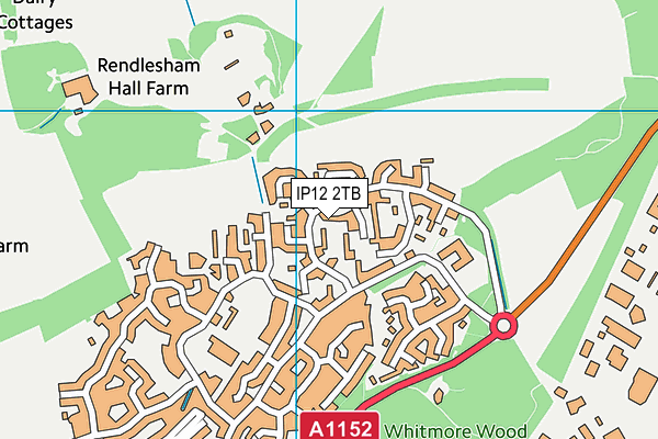 IP12 2TB map - OS VectorMap District (Ordnance Survey) IP12 2TB map - OS VectorMap District (Ordnance Survey)