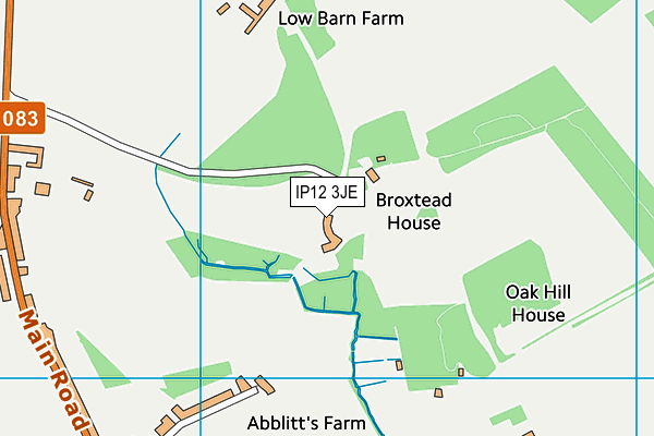 IP12 3JE map - OS VectorMap District (Ordnance Survey) IP12 3JE map - OS VectorMap District (Ordnance Survey)