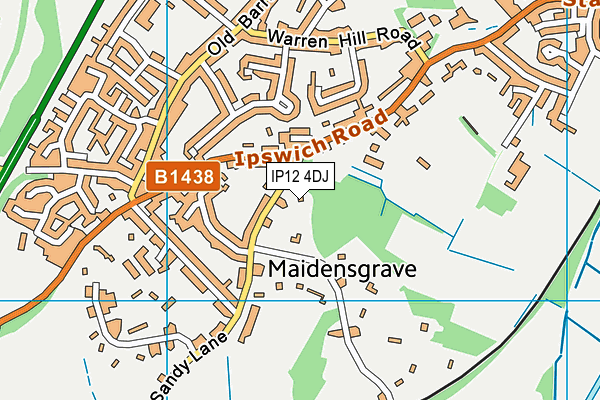 IP12 4DJ map - OS VectorMap District (Ordnance Survey) IP12 4DJ map - OS VectorMap District (Ordnance Survey)