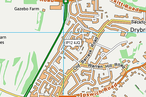 IP12 4JQ map - OS VectorMap District (Ordnance Survey) IP12 4JQ map - OS VectorMap District (Ordnance Survey)