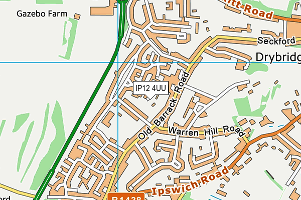 IP12 4UU map - OS VectorMap District (Ordnance Survey) IP12 4UU map - OS VectorMap District (Ordnance Survey)