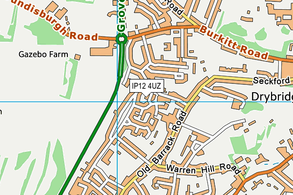 IP12 4UZ map - OS VectorMap District (Ordnance Survey) IP12 4UZ map - OS VectorMap District (Ordnance Survey)