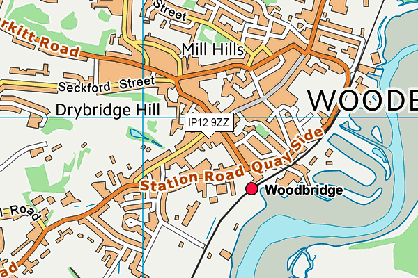 IP12 9ZZ map - OS VectorMap District (Ordnance Survey) IP12 9ZZ map - OS VectorMap District (Ordnance Survey)