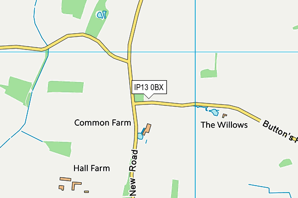IP13 0BX map - OS VectorMap District (Ordnance Survey) IP13 0BX map - OS VectorMap District (Ordnance Survey)