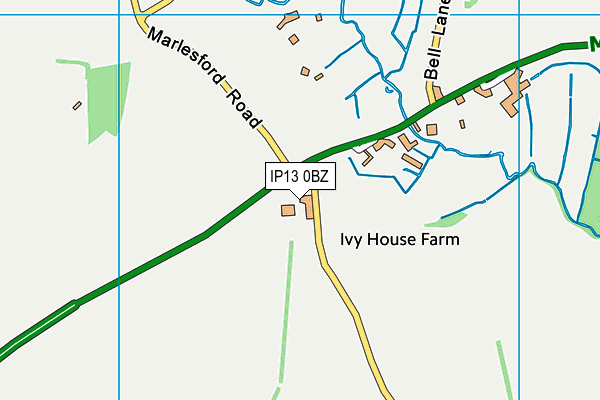 IP13 0BZ map - OS VectorMap District (Ordnance Survey) IP13 0BZ map - OS VectorMap District (Ordnance Survey)