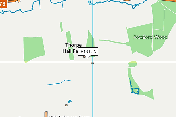IP13 0JN map - OS VectorMap District (Ordnance Survey) IP13 0JN map - OS VectorMap District (Ordnance Survey)