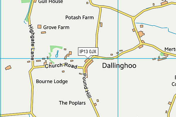 IP13 0JX map - OS VectorMap District (Ordnance Survey) IP13 0JX map - OS VectorMap District (Ordnance Survey)