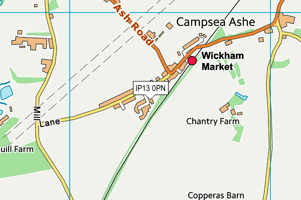 IP13 0PN map - OS VectorMap District (Ordnance Survey) IP13 0PN map - OS VectorMap District (Ordnance Survey)