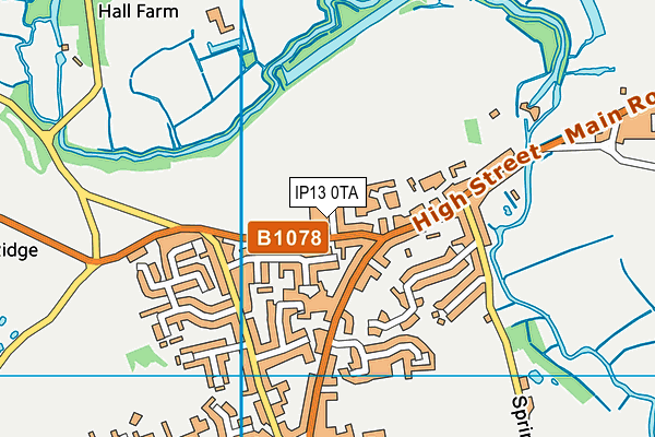 IP13 0TA map - OS VectorMap District (Ordnance Survey) IP13 0TA map - OS VectorMap District (Ordnance Survey)