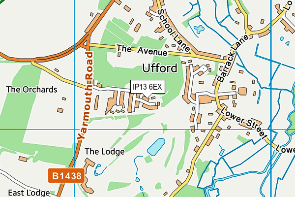 IP13 6EX map - OS VectorMap District (Ordnance Survey)