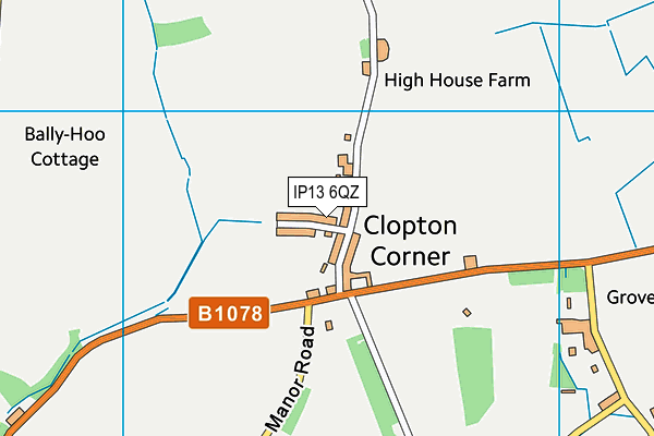 IP13 6QZ map - OS VectorMap District (Ordnance Survey) IP13 6QZ map - OS VectorMap District (Ordnance Survey)