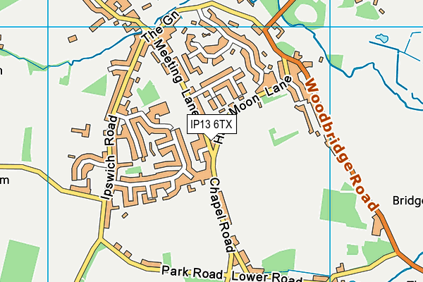 IP13 6TX map - OS VectorMap District (Ordnance Survey) IP13 6TX map - OS VectorMap District (Ordnance Survey)