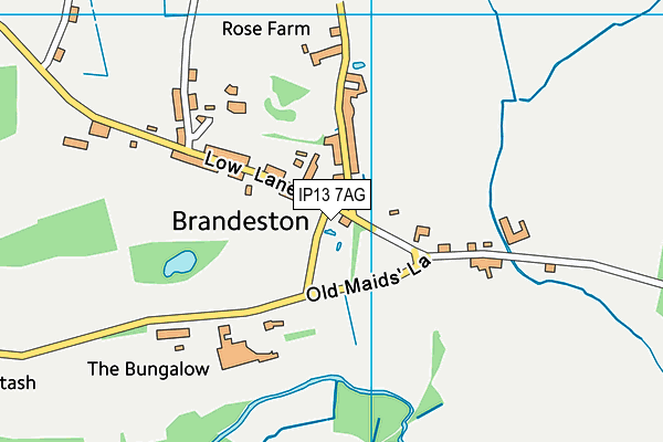 IP13 7AG map - OS VectorMap District (Ordnance Survey) IP13 7AG map - OS VectorMap District (Ordnance Survey)