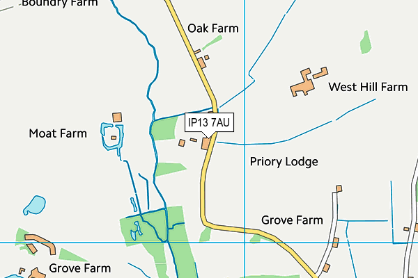 IP13 7AU map - OS VectorMap District (Ordnance Survey) IP13 7AU map - OS VectorMap District (Ordnance Survey)