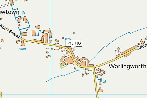 IP13 7JG map - OS VectorMap District (Ordnance Survey) IP13 7JG map - OS VectorMap District (Ordnance Survey)