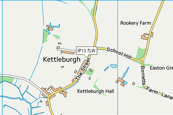 IP13 7LW map - OS VectorMap District (Ordnance Survey) IP13 7LW map - OS VectorMap District (Ordnance Survey)