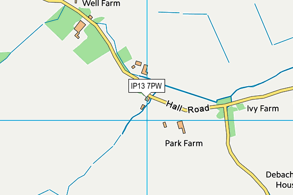 IP13 7PW map - OS VectorMap District (Ordnance Survey) IP13 7PW map - OS VectorMap District (Ordnance Survey)