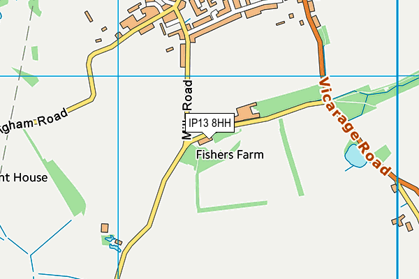 IP13 8HH map - OS VectorMap District (Ordnance Survey) IP13 8HH map - OS VectorMap District (Ordnance Survey)