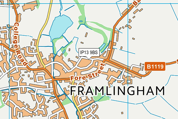 IP13 9BS map - OS VectorMap District (Ordnance Survey) IP13 9BS map - OS VectorMap District (Ordnance Survey)
