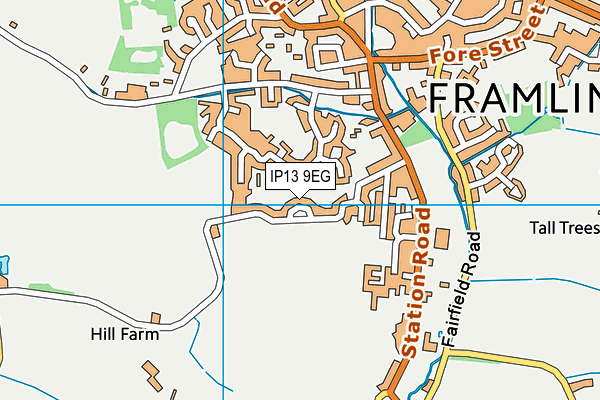 IP13 9EG map - OS VectorMap District (Ordnance Survey) IP13 9EG map - OS VectorMap District (Ordnance Survey)