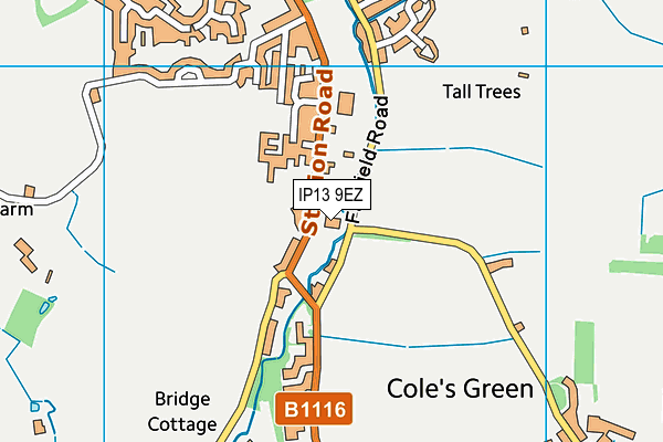 IP13 9EZ map - OS VectorMap District (Ordnance Survey) IP13 9EZ map - OS VectorMap District (Ordnance Survey)