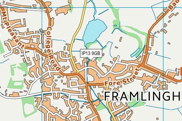 IP13 9GB map - OS VectorMap District (Ordnance Survey)