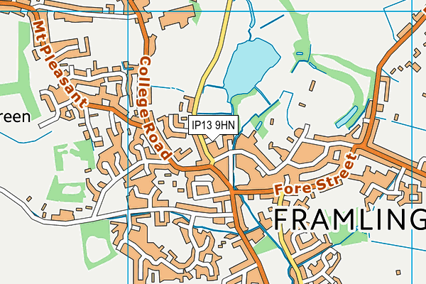 IP13 9HN map - OS VectorMap District (Ordnance Survey) IP13 9HN map - OS VectorMap District (Ordnance Survey)