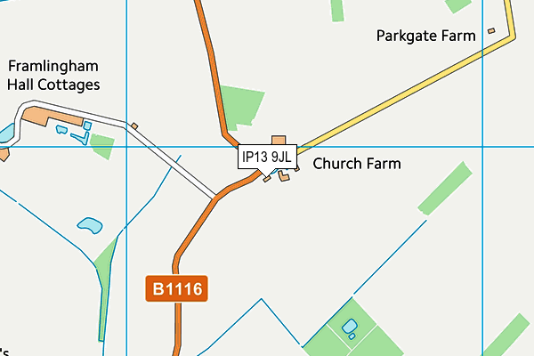 IP13 9JL map - OS VectorMap District (Ordnance Survey) IP13 9JL map - OS VectorMap District (Ordnance Survey)