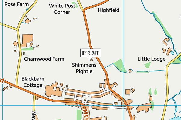 IP13 9JT map - OS VectorMap District (Ordnance Survey) IP13 9JT map - OS VectorMap District (Ordnance Survey)