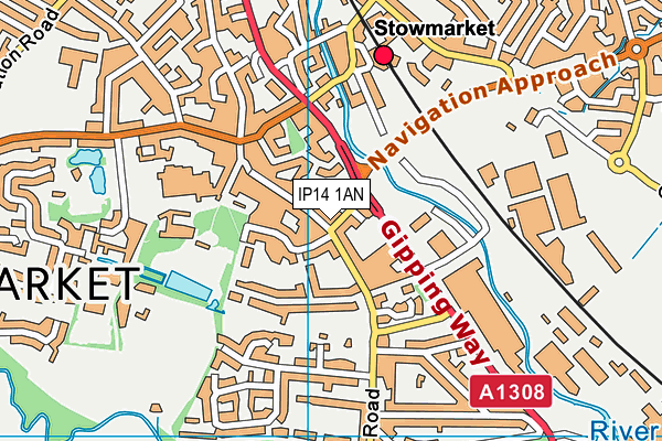 IP14 1AN map - OS VectorMap District (Ordnance Survey) IP14 1AN map - OS VectorMap District (Ordnance Survey)