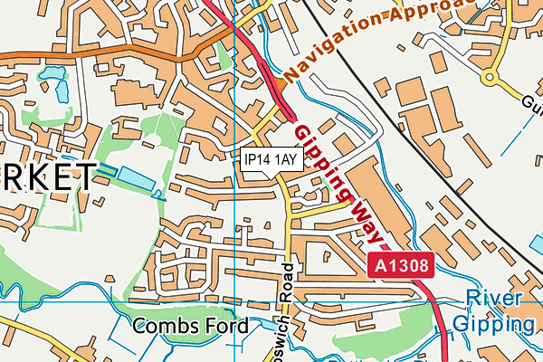 IP14 1AY map - OS VectorMap District (Ordnance Survey) IP14 1AY map - OS VectorMap District (Ordnance Survey)